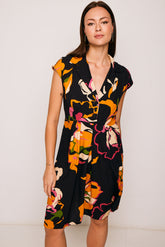 Mundaka Black Flower Short Dress